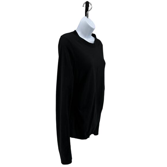 Athleta Top Black WMNS Sz L Stretch Pullover Crewneck Long Sleeve Activewear - Picture 3 of 7